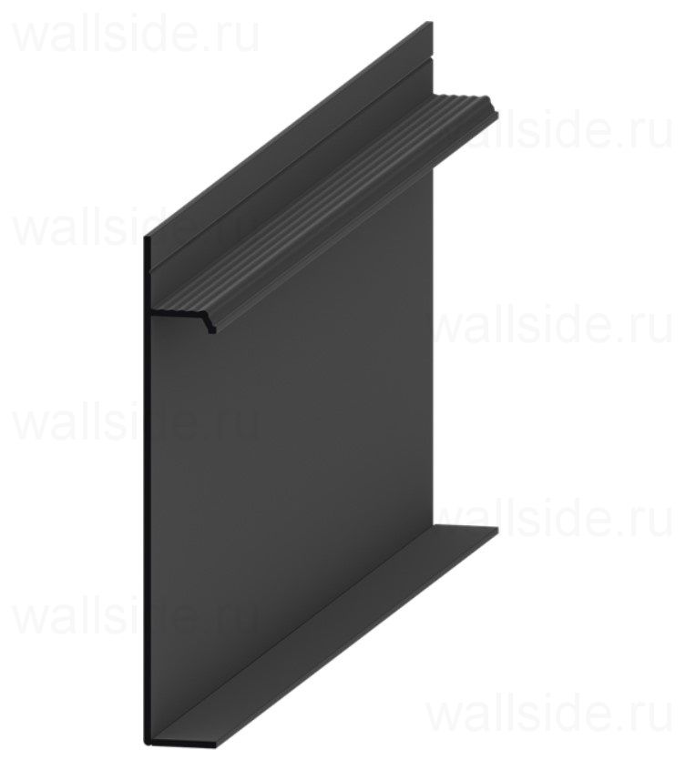 Скрытый плинтус Pro Design 235 Universal чёрный муар, ral 9005