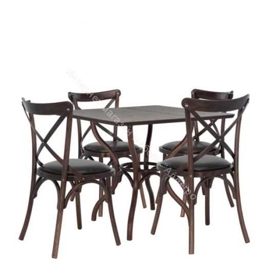 Стул Leset Грид мягкий Тёмный орех/кожзам Шоколад