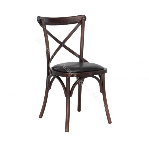 Стул Leset Грид мягкий Тёмный орех/кожзам Шоколад