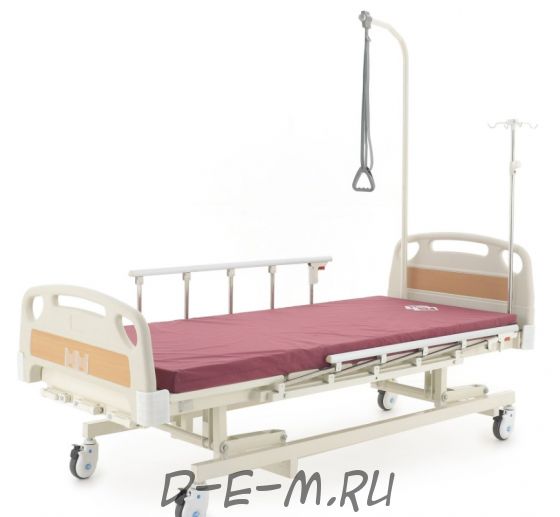Кровать механическая Med-Mos E-31 (ММ-3014Н) (3 функции) с растоматом и полкой