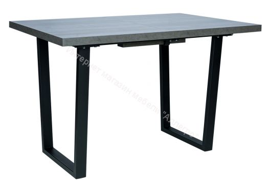 Стол раздвижной Leset Ларс 1Р металл Черный/Бетон
