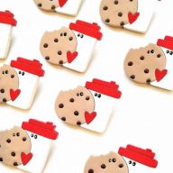 Брошь 'Кофе и печенька'