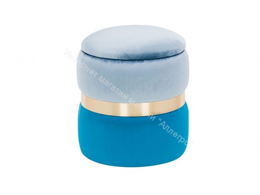 Пуф Leset Голди YD-98/34B велюр голубой/синий