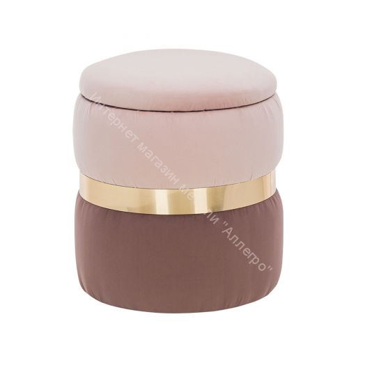 Пуф Leset Голди V37/36 велюр бежево-розовый/коричневый