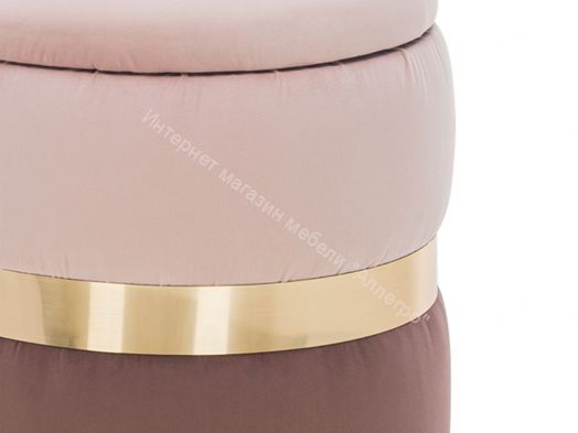 Пуф Leset Голди V37/36 велюр бежево-розовый/коричневый