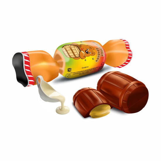 Конфеты Жако "Фигурный бочонок" с карамельно-сливочной начинкой 700гр