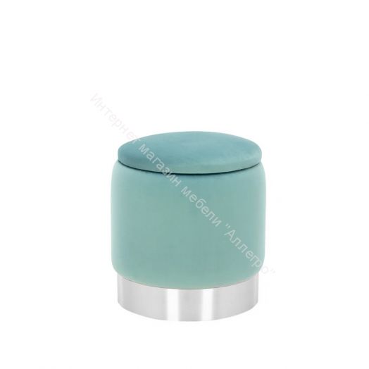 Пуф Leset Йорк мини MR15 велюр бирюзовый/серебро