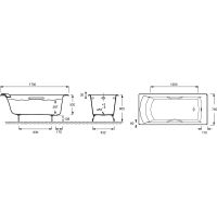Чугунная ванна Jacob Delafon Biove 170x75 E2938-00 с ручками схема 4