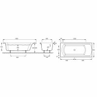 Ванна акриловая Jacob Delafon Ove 180x80 E60143RU-00 схема 3