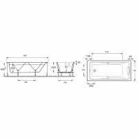 Ванна акриловая Jacob Delafon Odeon Up 170х75 E60491RU-00 с ручками схема 4