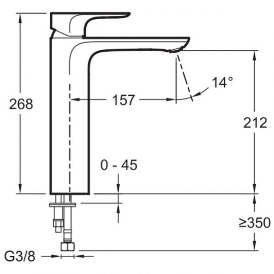 Смеситель для раковины Jacob Delafon Aleo E7229 схема 8