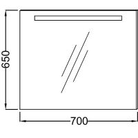 Зеркало Jacob Delafon Parallel 70 EB1412-NF со встроенной светодиодной подсветкой схема 6