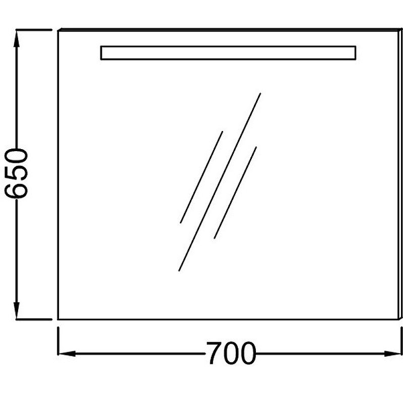 Зеркало Jacob Delafon Parallel 70 EB1412-NF со встроенной светодиодной подсветкой схема 6