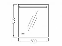 Зеркало прямоугольное Jacob Delafon Parallel 60 EB1430-NF с часами схема 5