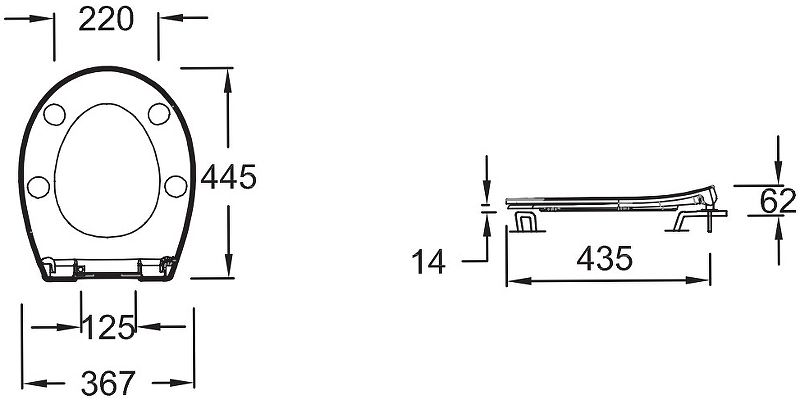 Сиденье для унитаза Jacob Delafon Patio E23157-00 с микролифтом схема 6