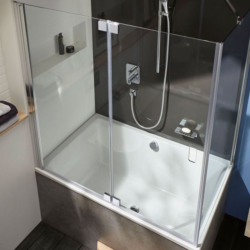 Изображение Шторка на ванну Jacob Delafon Capsule 120x140 E6D128-GA профиль Хром стекло прозрачное