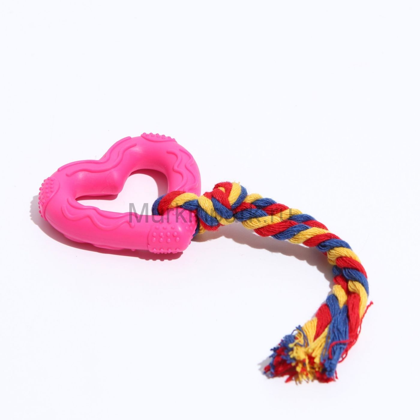 Игрушка жевательная "Сердце с канатом", TPR, 19 см, микс цветов