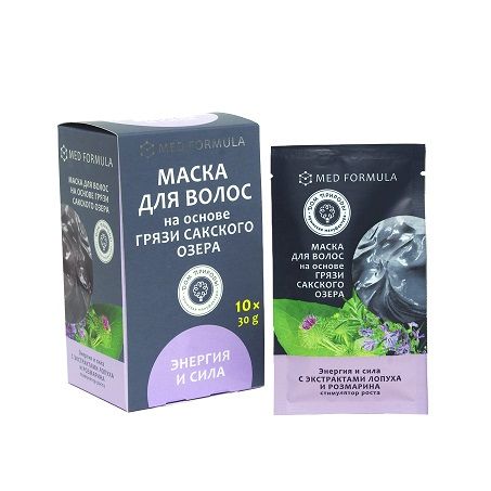 Маска для волос на основе грязи Сакского озера Энергия и сила 30 гр /1 саше