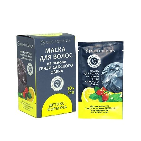 Маска для волос на основе грязи Сакского озера Детокс-формула 30 гр/ 1 саше