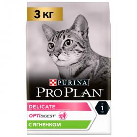 Сухой корм для кошек Pro Plan Delicate Lamb с чувствительным пищеварением с ягненком 3 кг