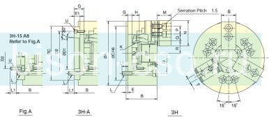 Патрон токарный Autogrip 3H-18А11 3-х кулачковый механизированный со сквозным отверстием