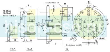 Патрон токарный Autogrip 1L-06 механизированный с увеличенным ходом кулачка