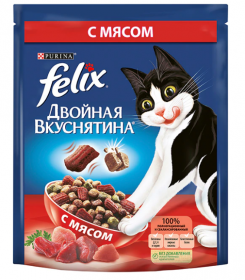 Felix®Двойная вкуснятина® сухой корм для кошек с мясом