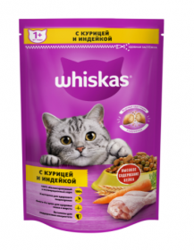 Сухой корм для кошек Whiskas, подушечки с паштетом курица индейка