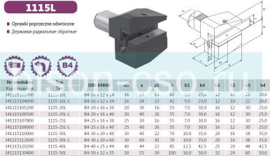 1115-16L Резцедержатель B4-16x12x24 левый Bison-Bial Польша 1115-16L Резцедержатель B4-16x12x24 левый Bison-Bial Польша
