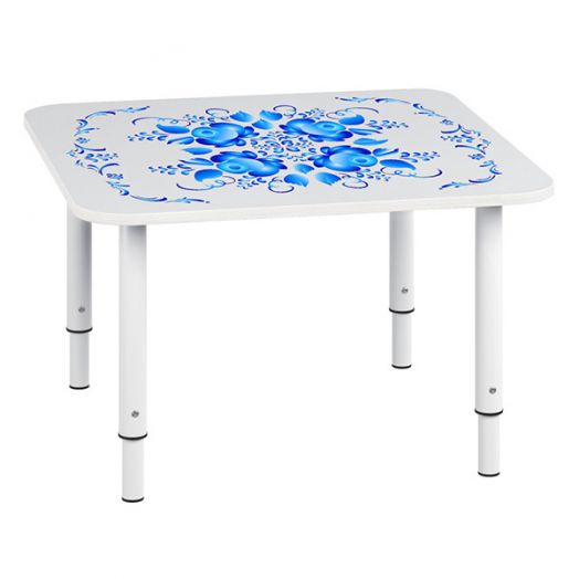 РСН-0015-11 Стол квадратный регулируемый Цвет: Гжель 700х700x460/580мм