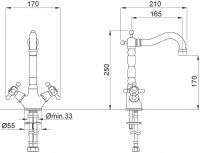 Смеситель для раковины двухвентильный Migliore Revival ML.REV-434 схема 6