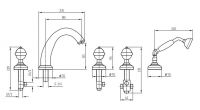 Смеситель для ванны двухвентильный Migliore Cristalia ML.CRS-3780 схема 6