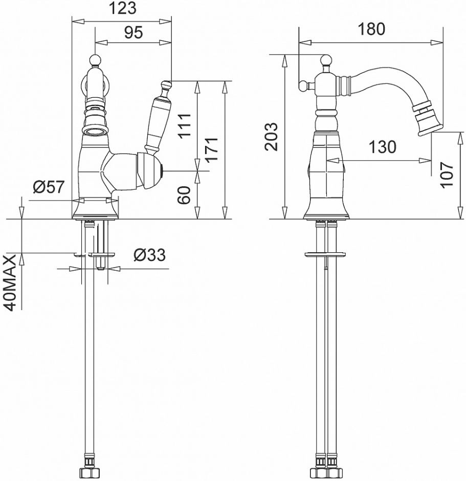 Смеситель однорычажный для биде Migliore Oxford ML.OXF-6323.BI ФОТО