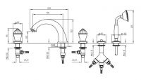 Смеситель двухвентильный для ванны Migliore Korona crystal ML.KRN-4780 схема 5