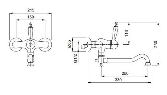 Смеситель для мойки однорычажный Migliore Oxford ML.CUC-6340.BI ФОТО