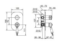 Смеситель однорычажный трехпозиционный для ванны/душа Migliore Oxford ML.OXF-6331.BI схема 6