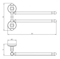 Полотенцедержатель двойной поворотный Migliore Mirella 17 схема 2