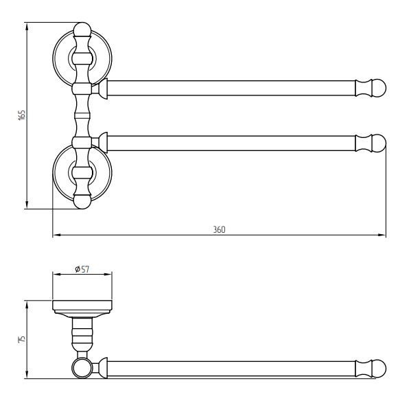 Полотенцедержатель двойной поворотный Migliore Mirella 17 схема 2