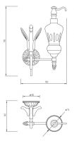 Подвесной диспенсер для жидкого мыла из хрусталя Migliore Luxor 26121 схема 2