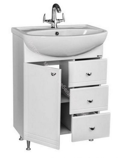 Тумба под умывальник "Уют 60 Классик" с 3 верхними ящиками В3 АЙСБЕРГ