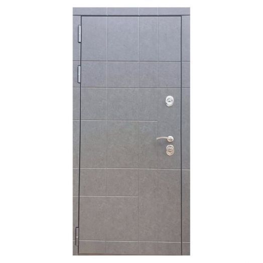 Дверь входная металлическая Great Doors H21 Штукатурка Графит Зеркало 18 Сандал Светлый