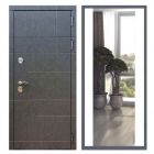 Дверь входная металлическая Great Doors H21 Штукатурка Графит Зеркало Макси Белый Софт