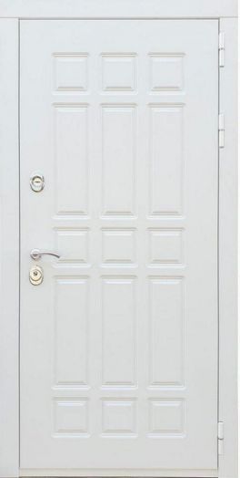 Дверь входная металлическая Great Doors H8 Белая Шагрень Царга СБ-14 Лиственница беж Белый Лакобель