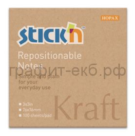 Блок кл.76х76 100л.Kraft Notes 65г/м2 STICK'N НОРАХ 21639