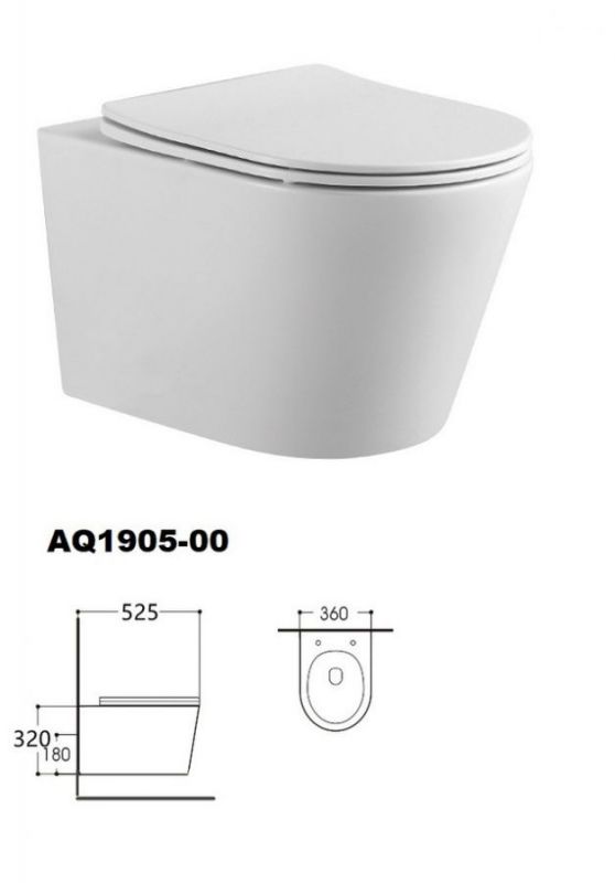 Унитаз подвесной безободковый Акватек Вега AQ1905-00