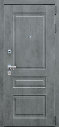Дверь Входная REX Лира 3К Зеркало бетон темный/Силк сноу