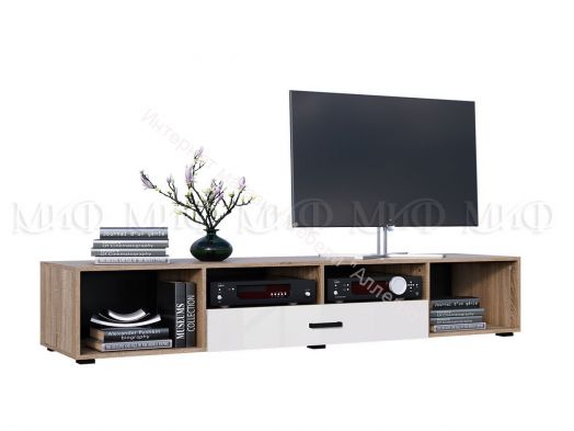 Тумба ТВ "Нэнси New" Белый глянец/Дуб сонома