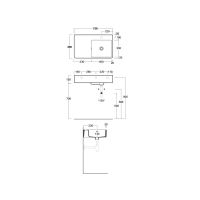 Раковина Simas Lavabi 75x45 с 1 отверстием QU75 схема 2