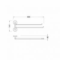 Двойная поворотная вешалка для полотенец ZeegreS Z.FANO схема 2
