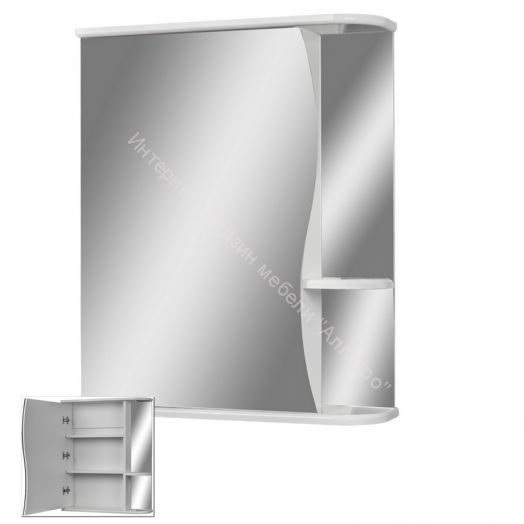 Шкаф-зеркало Волна 1-60 левый АЙСБЕРГ